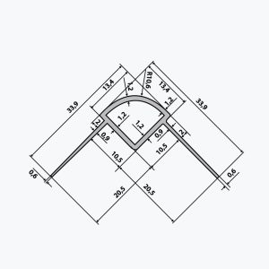TEMPOLISTEL® B113 lekerekített élvédő szelvény válaszfalhoz - Image 2