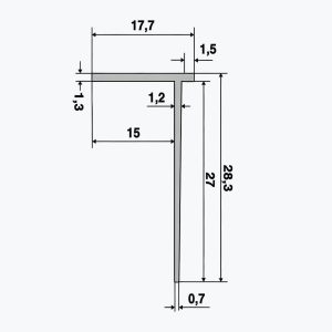 TEMPOLISTEL® B119 BA15 gipszkarton válaszfal lezáró profil - Image 2