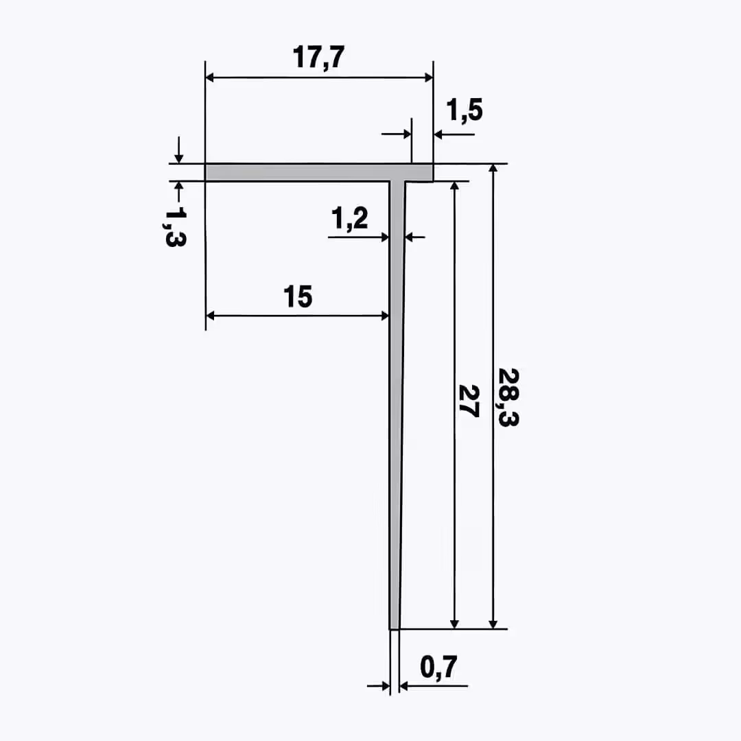 TEMPOLISTEL® B119 BA15 gipszkarton válaszfal lezáró profil - Image 2